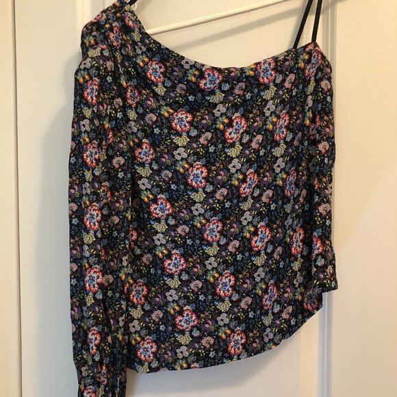FRAME Floral Print One Shoulder Top Size S EUC - Picture 2 of 13